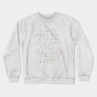 Funky Mid Century Lines And Dots Crewneck Sweatshirt